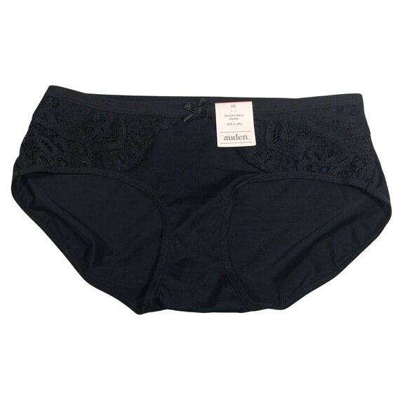 Auden Other - Auden Womens Size XS Micro Hipster Panty Smooth Lace Trim Black New With Tags